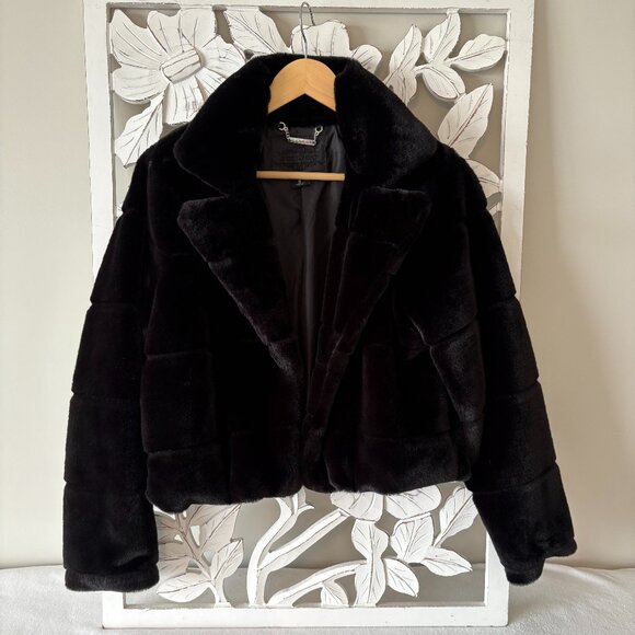 Jou Jou Faux Fur Cropped Jacket - Picture 1 of 7